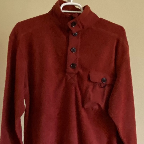 Gorpcore Rust Red 1/3 Button Fishing Utility Sweater Size Large - Picture 10 of 15